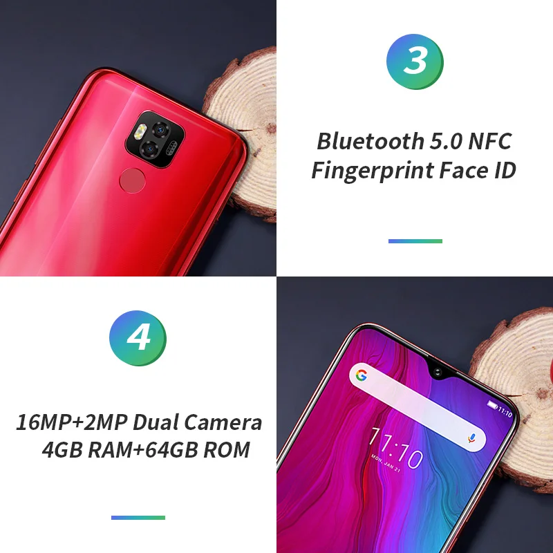 Ulefone power 6 6350 мАч Android 9,0 Helio P35 Восьмиядерный мобильный телефон 4 ГБ ОЗУ 64 Гб ПЗУ 6,3 ''Face ID NFC 4G поддержка американского диапазона