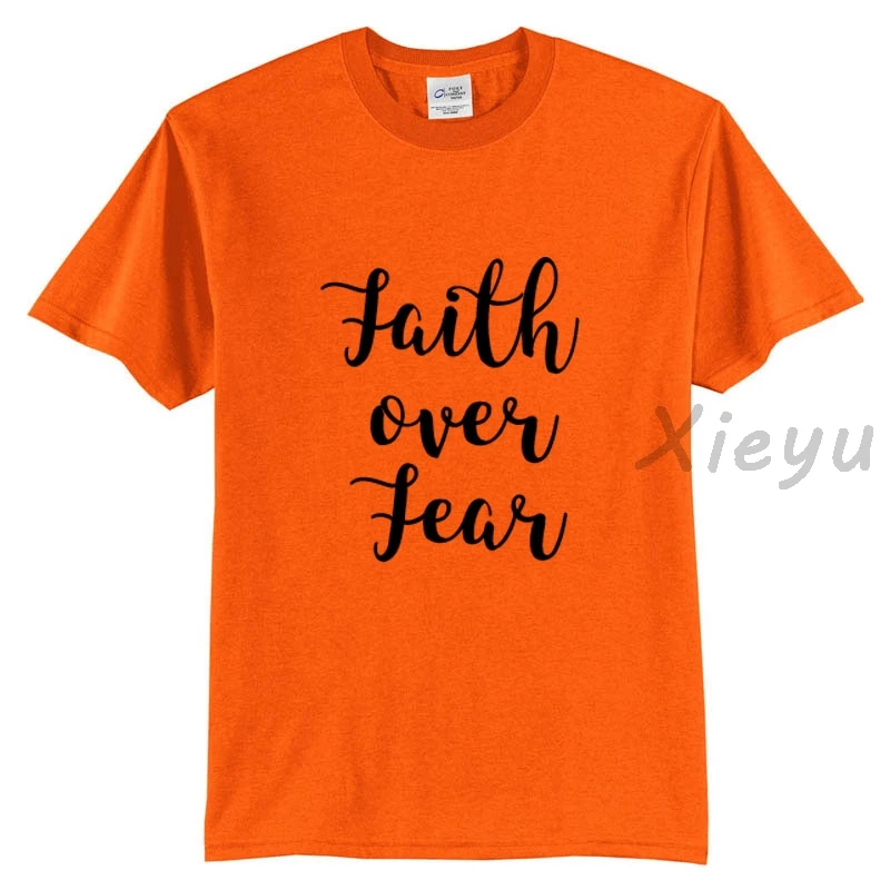 Футболка с надписью Faith of fear Модная хлопковая футболка унисекс в христианском