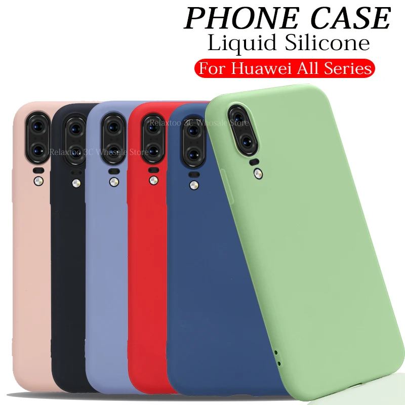 Жидкий силиконовый чехол для телефона huawei p30 pro p20 lite mate 20 20X on honor 9 10 light 8x 10i 9i