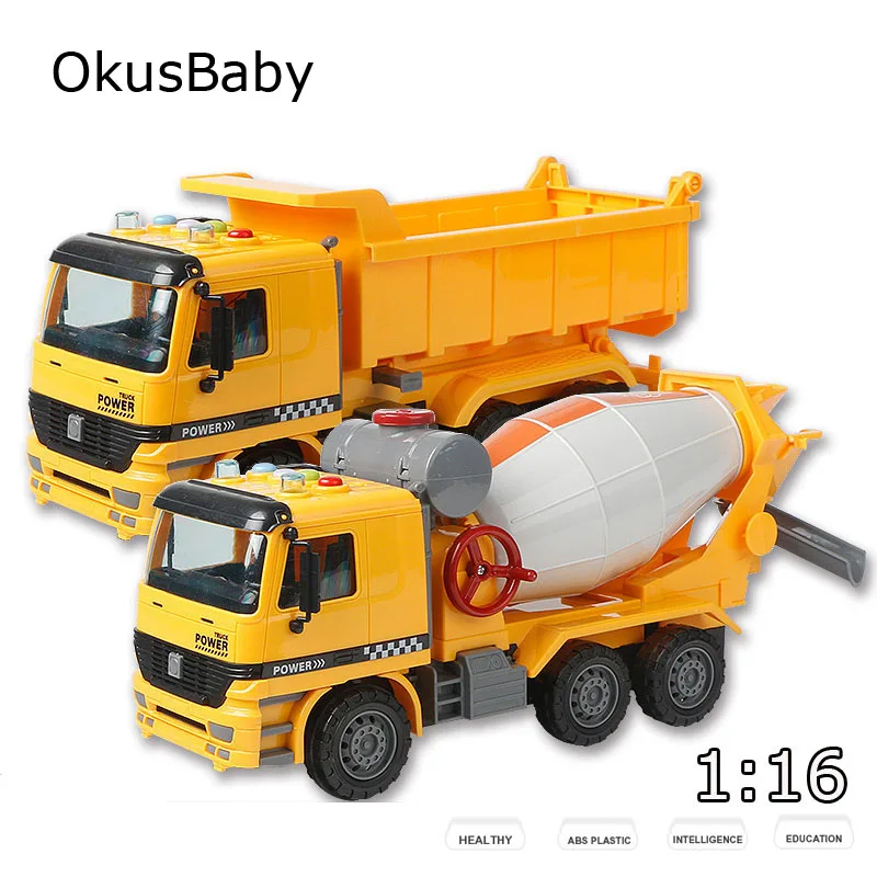 

1:16 Children Music LED Lights Engineer Truck Toy Vehicle Dump Car Excavator Crane Traffic Toys Baby Boys Educational Kit