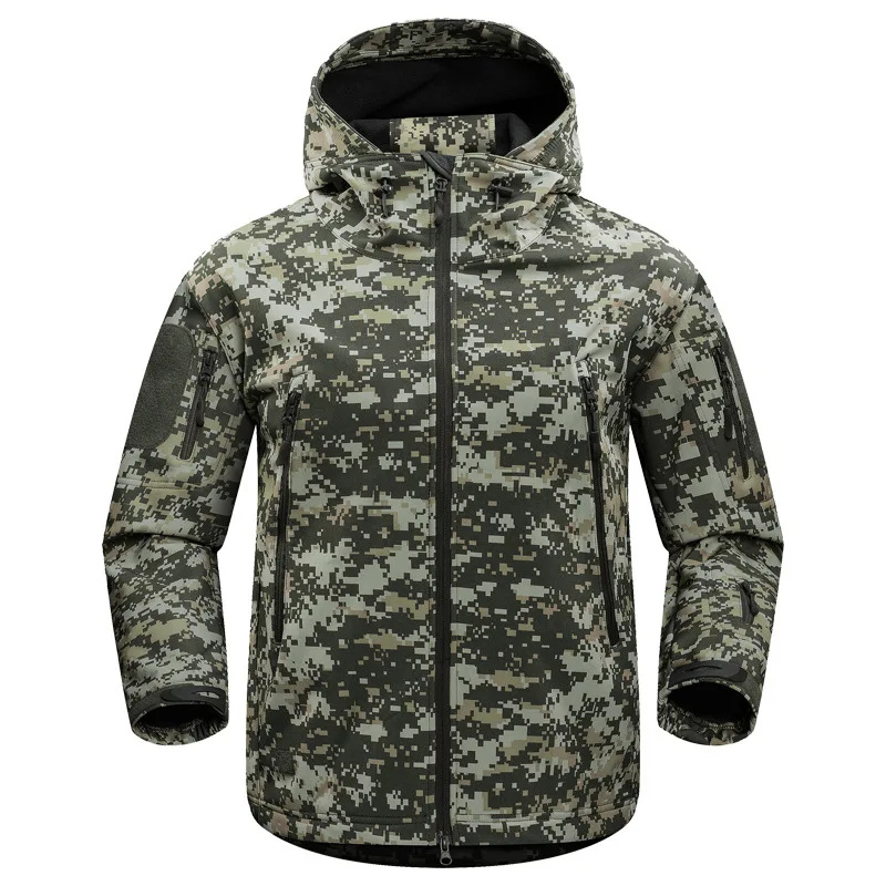 Открытый Акула кожа мягкая оболочка Stormcoat камуфляжное худи ловли свитер