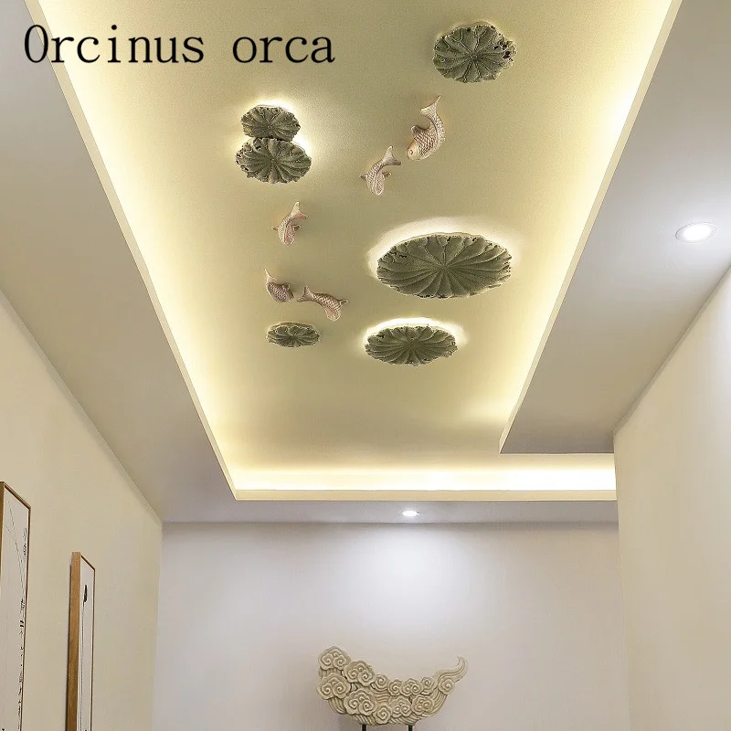 Modern Chinese lotus ceiling lamp living room bedroom balcony aisle restaurant LED decorative lotus ceiling lamp free shipping