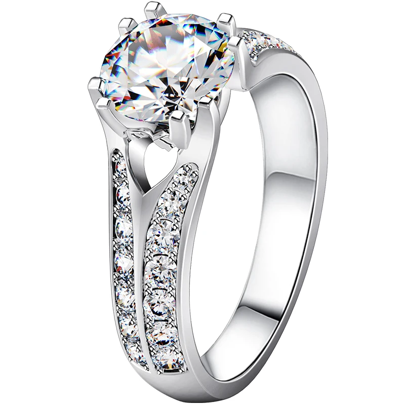 

Протестировано как бриллиант! Обручальное кольцо с муассанитом женское, однотонное обручальное кольцо из белого золота 18 К, с сердечками и ...