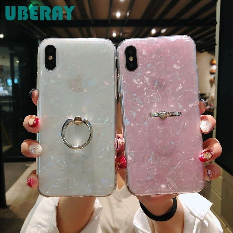 Мягкий блестящий чехол из ТПУ для iPhone 7 8 чехлы с рисунком в виде ракушки мечты X XS