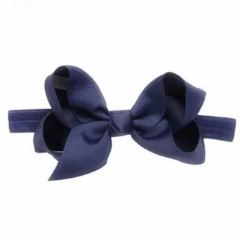 100pcs/lot Solid Color Big Bow Stretch Elastic Twist Knotted Headband