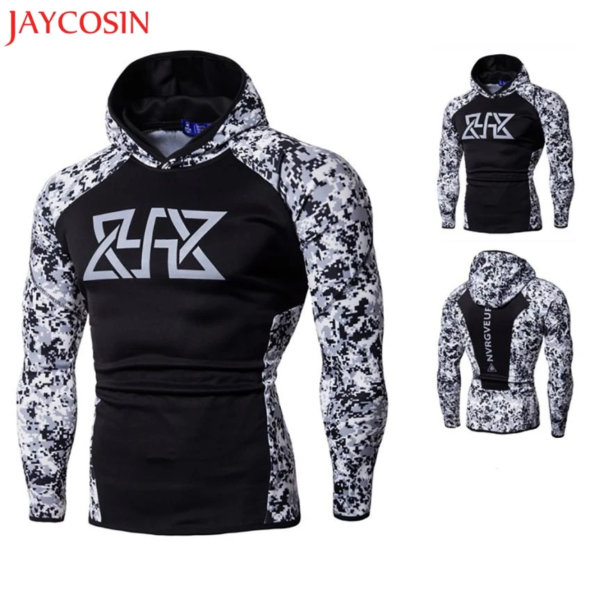 JAYCOSIN Мужская одежда для фитнеса с длинным рукавом Бодибилдинг Кожа топы