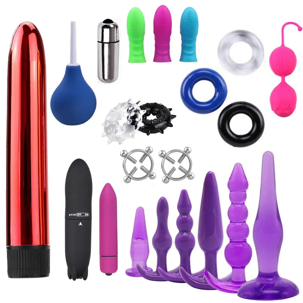 22 шт. игрушки для взрослых анальный вибратор клизмы вибрационное кольцо с