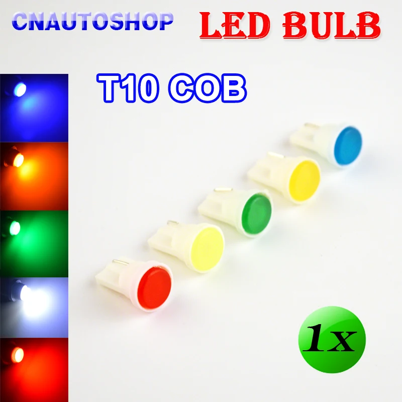 Flytop 1 x T10 COB Светодиодная лампа белый/желтый/зеленый/синий/красный цвет 194 W5W