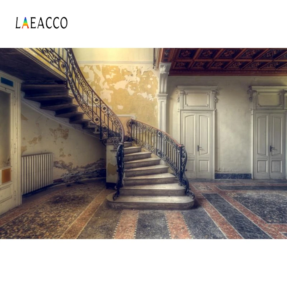Laeacco Ретро комната деревянные лестницы фотографические фоны индивидуальные