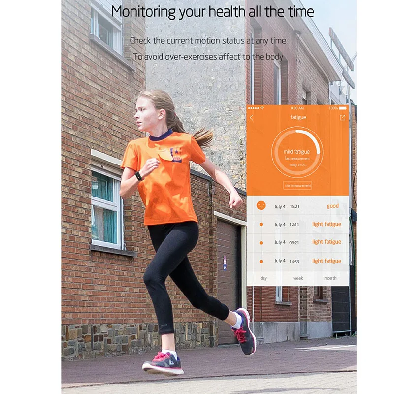 Смарт браслет OLOEY F1P фитнес с пульсометром гибкий для Android iOS смартфона PK mi Band