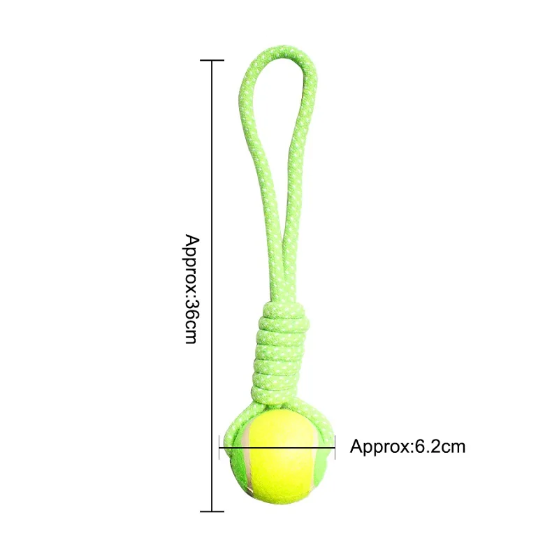 04 Rubber Squeaky Dog Toys Cotton Rope Ball Interactive Dog Toy Drawstring Tennis Ball Pet Chew Knot Puppy Multicolor Bell Ball - Цвет: 04