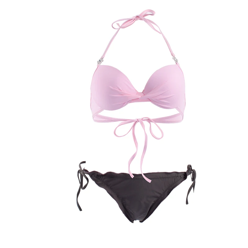TYAKKVE сексуальный bikini2019 чистый цвет Холтер Бандаж регулируемый супер маленький