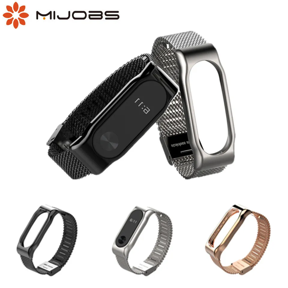 Mi Band 2 браслет на запястье band2 ремешок черный магнит металлический для xiaomi