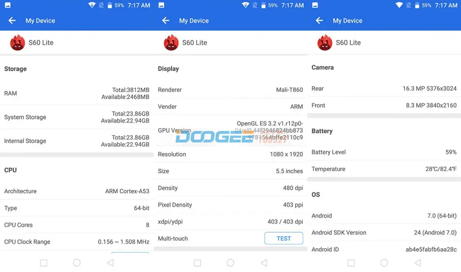 Быстрая DOOGEE S60 LITE IP68 водонепроницаемый пылезащитный беспроводной мобильный телефон 5580 мАч 4 ГБ 32 ГБ NFC Смартфон