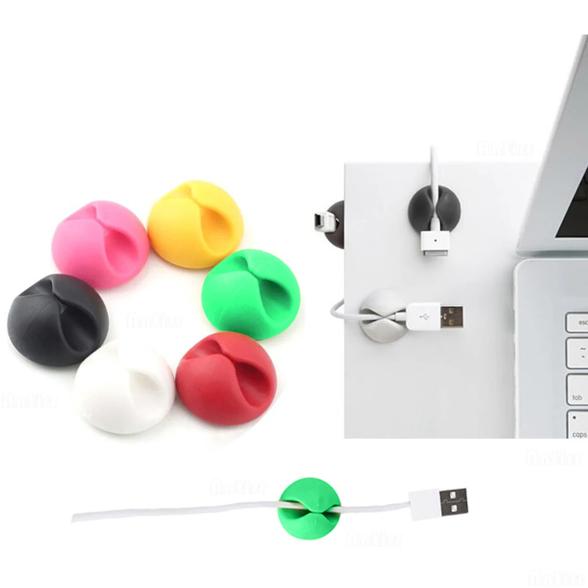 Силиконовый круглый Кабельный органайзер держатель для кабеля защита