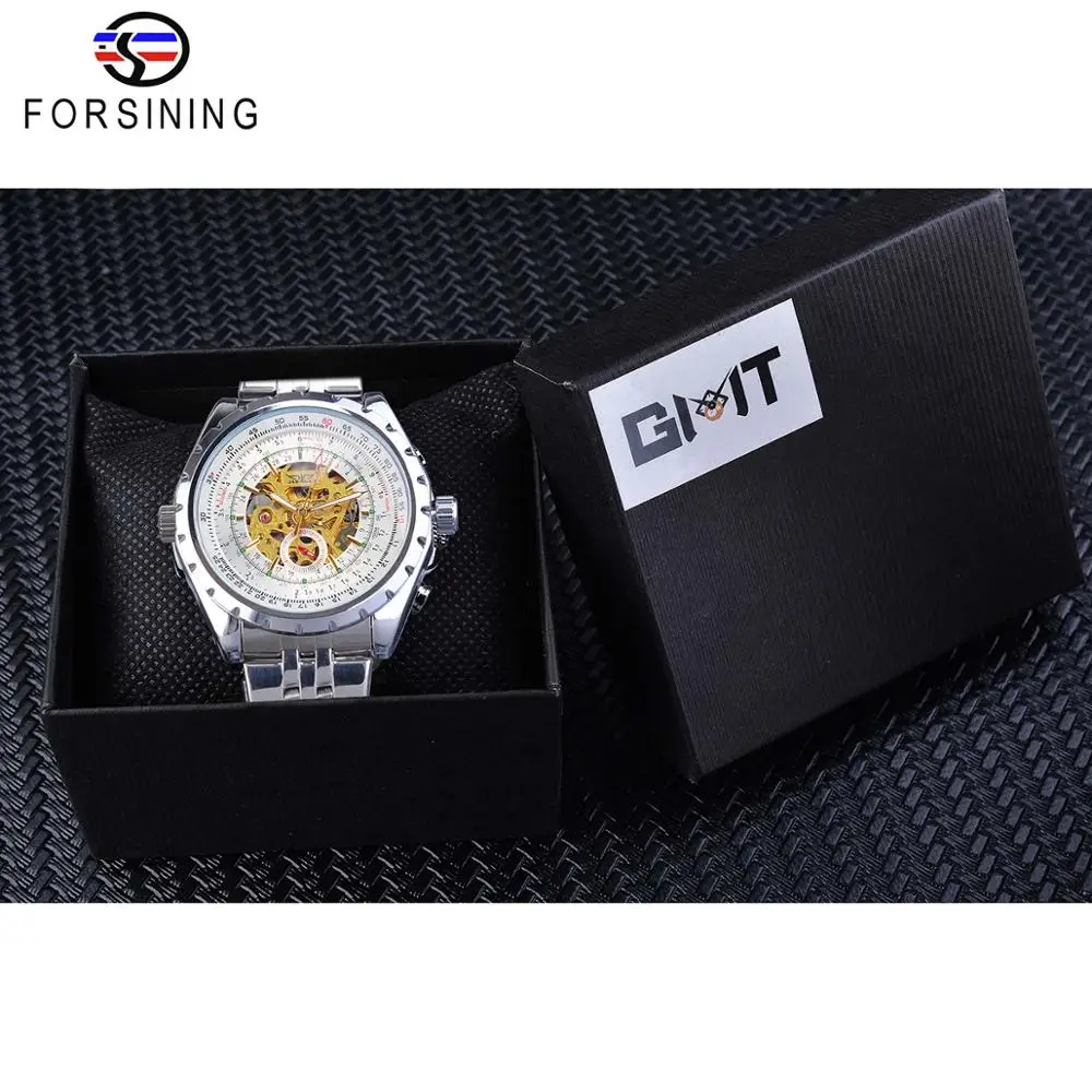Jaragar Классические Автоматические Мужские часы Relojes Hombre серебряные со стальным