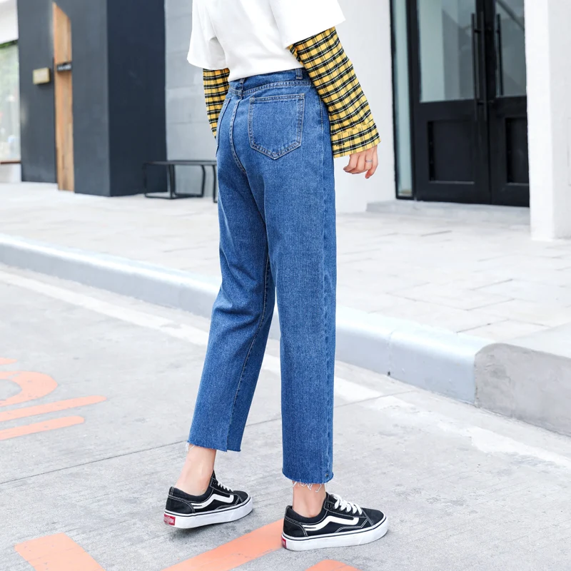 Новинка 2019 мягкие свободные брюки до щиколотки с необработанным подолом женские