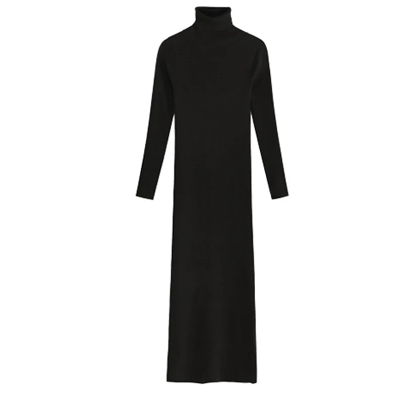 Apoenge Для женщин зимнее платье Turleneck Сельма Bodycon трикотажные Платья свитеры