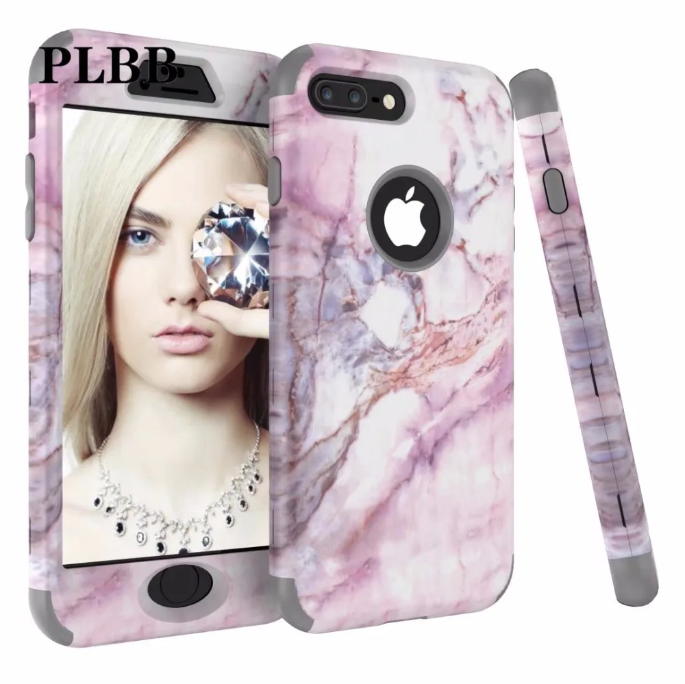 PLBB трехслойный сверхпрочный защитный чехол для телефона для iPhone X, XR, Xs, Max, 6, 6s, 7, 8 Plus, 5, 5S, SE, мягкий+ Гибридный чехол из поликарбоната
