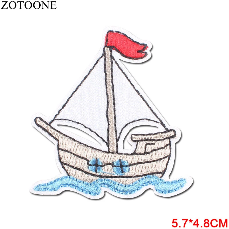 ZOTOONE 1 шт. Радужный якорь рыба Тигр нашивки мультфильм утюжок на патчи Детские DIY