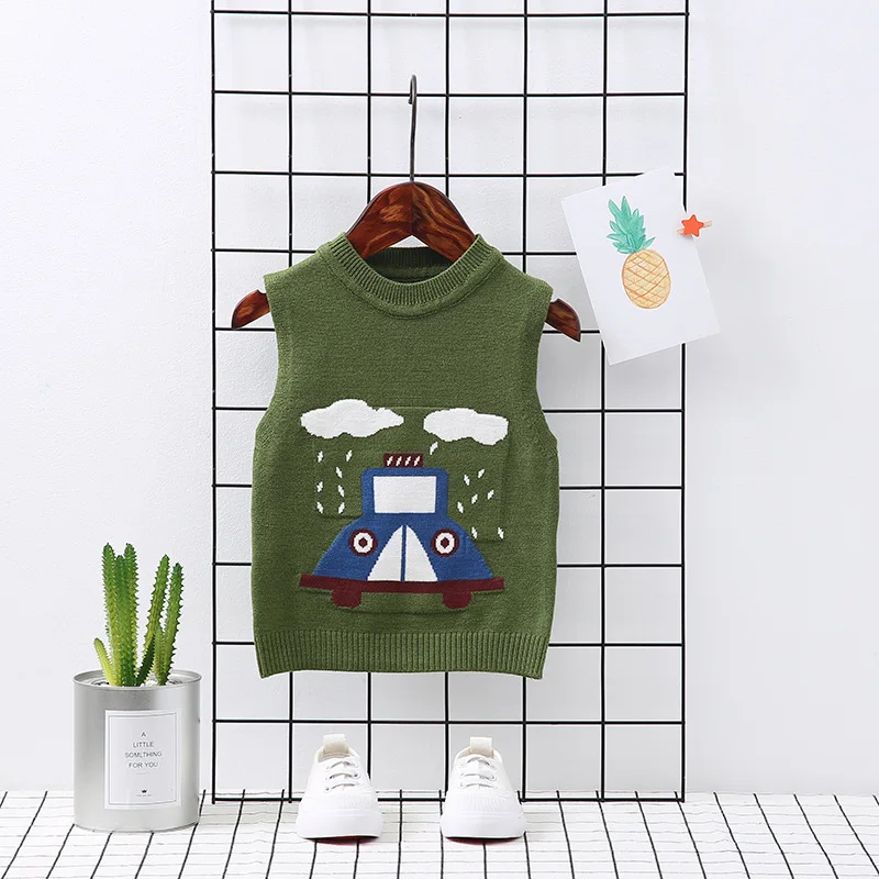 Весна Осень 2018 жилет для новорожденных детская трикотажная безрукавка одежда