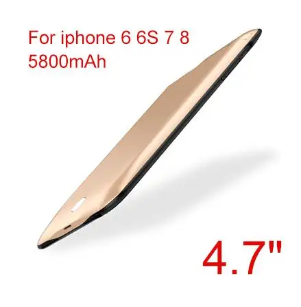 Золотой Чехол для зарядки аккумулятора высокой емкости 5800 мач для iphone 8, 7, 6, 6 S, Ультратонкий чехол для зарядки аккумулятора iphone 7, чехол для аккумулятора - Цвет: Золотой