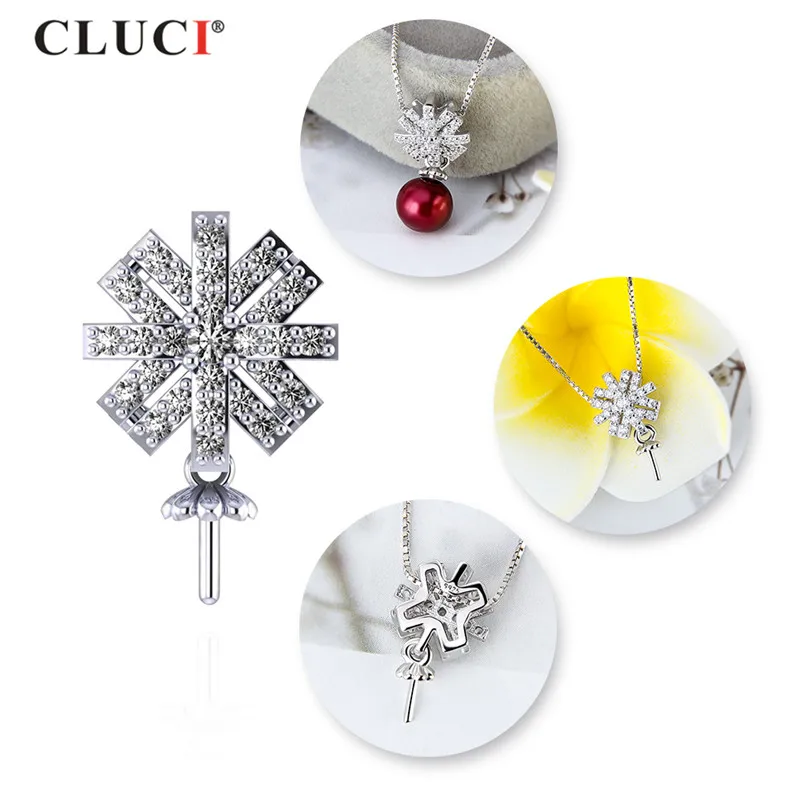 Кулон CLUCI из серебра 925 пробы с цирконом для ожерелья жемчугом кулон женщин