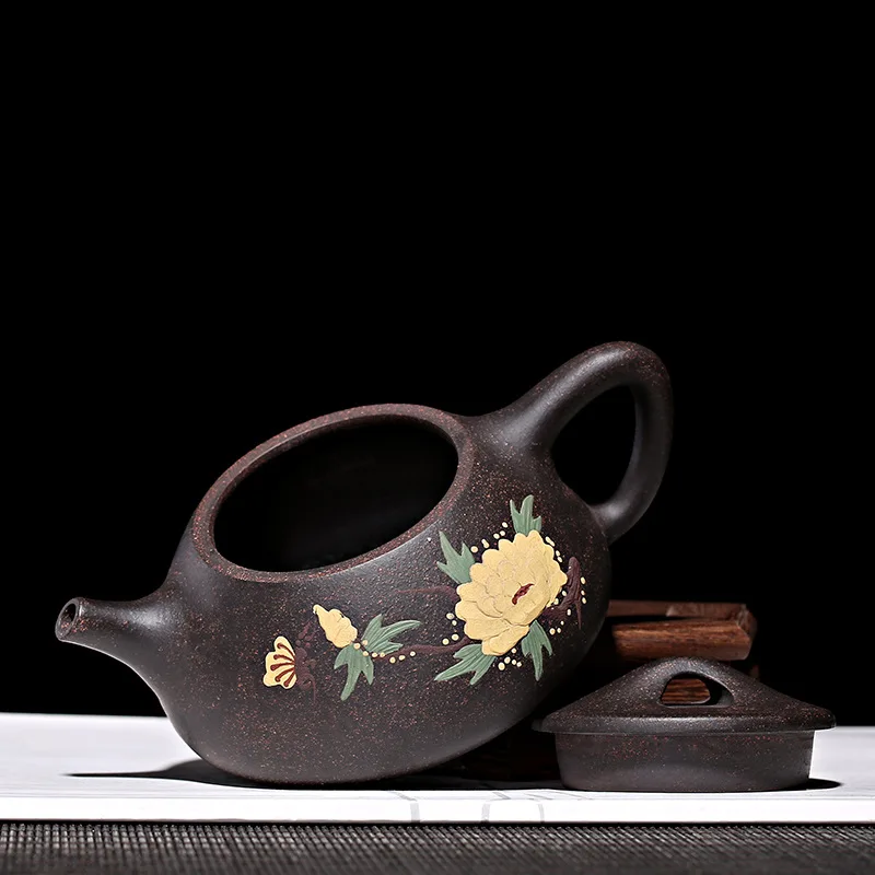 

240ML Yixing purple clay teapot raw ore black mud handmade kettle kung fu drinkware suit tieguanyin dahongpao Oolong puer