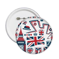 5pcs tower ballon soldier uk england landmark flag mark illustration pattern round pin badge button