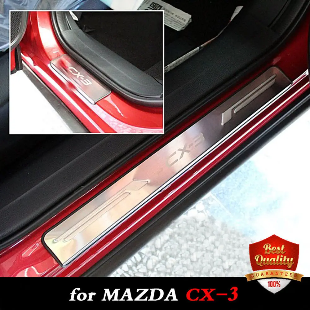 

CX3 Stainless Steel Door Sill Scuff Plate Fit for MAZDA CX-3 2014-2018