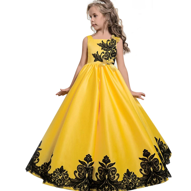 2019 Winter Girls Dress Elegant Party Princess Kids Dresses For Bridesmaid Wedding Gown Children Clothing 6 14 Years | Детская одежда и