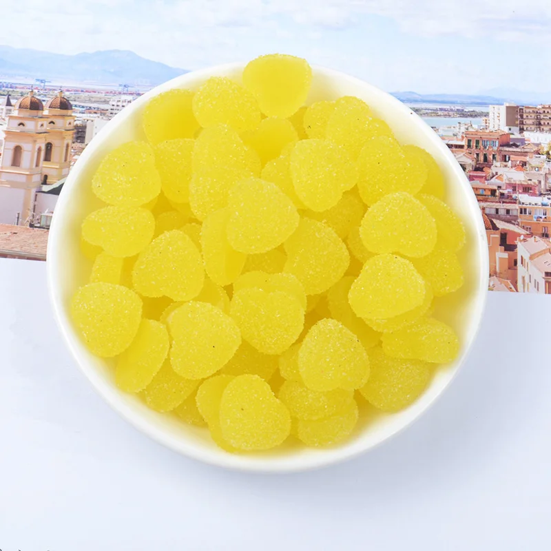 Lemon yellow 20 шт. в форме сердца, для конфет плоские пластмассовые аксессуары DIY серьги украшения Драгоценности материал плоское украшение из смолы Slame заполнения ремесла поставки - Цвет: Lemon yellow