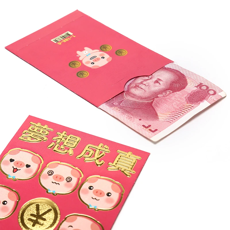 

6Pcs/pack Red Envelope To Fill In Money Chinese Tradition Hongbao Gift Present New Year Wedding Red Envelope Birthday Gift Cute