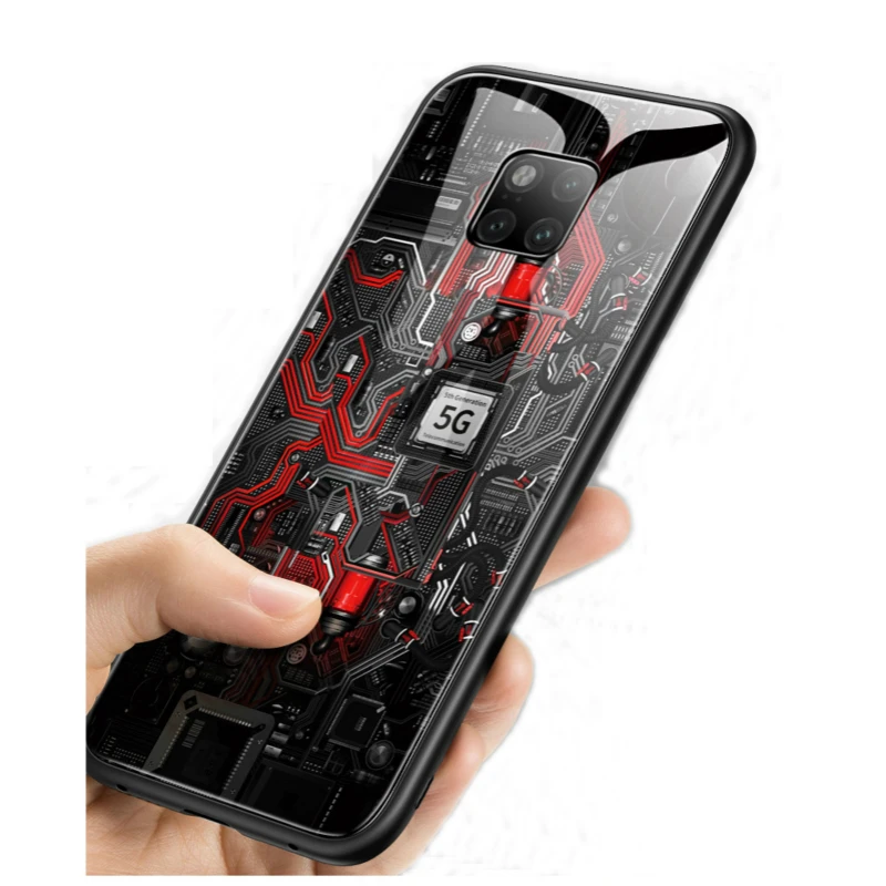 Стеклянный чехол Aixuan для Huawei Mate 20 Pro 20X с рисунком из закаленного стекла