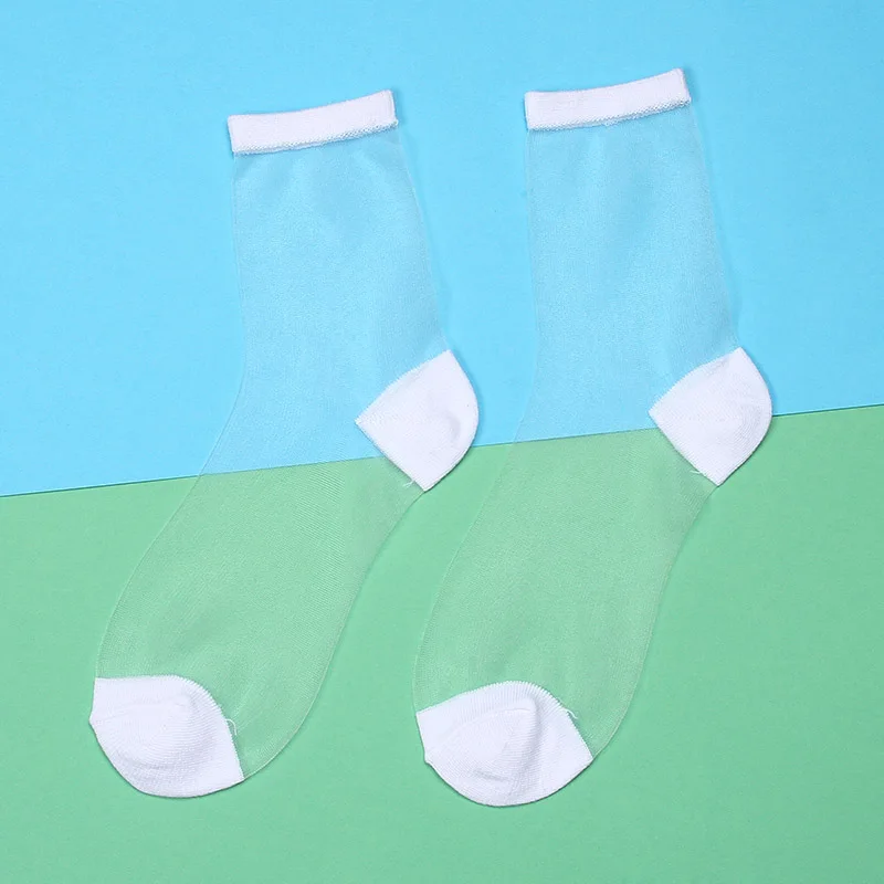 5pairs-WE 5 пар в партии, прозрачные носки, женские летние Необычные кружевные носки, шелковое платье, одежда Harajuku, веселые забавные носки, сетчатые прозрачные носки - Цвет: 5pairs-WE