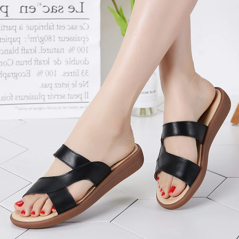 2019 Для женщин брендовые Тапочки низкий каблук повседневные тапки слипоны