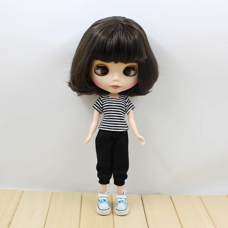 ICY DBS Blyth кукла 1/6 bjd игрушка короткие черные волосы с перекрещивающимися прядями