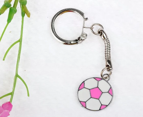 10 шт. Винтажный серебряный с эмалью футбольные брелки брелок для ключей