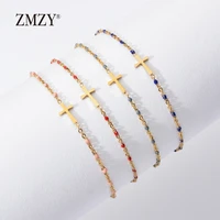 zmzy fashion sideways jesus christian stainless steel cross bracelets for women charm keepsake girl baby bracelet jewelry