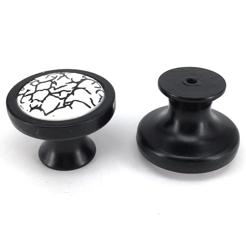 6 шт. 36 мм белая и черная керамическая ручка для выдвижных ящиков комод шкаф