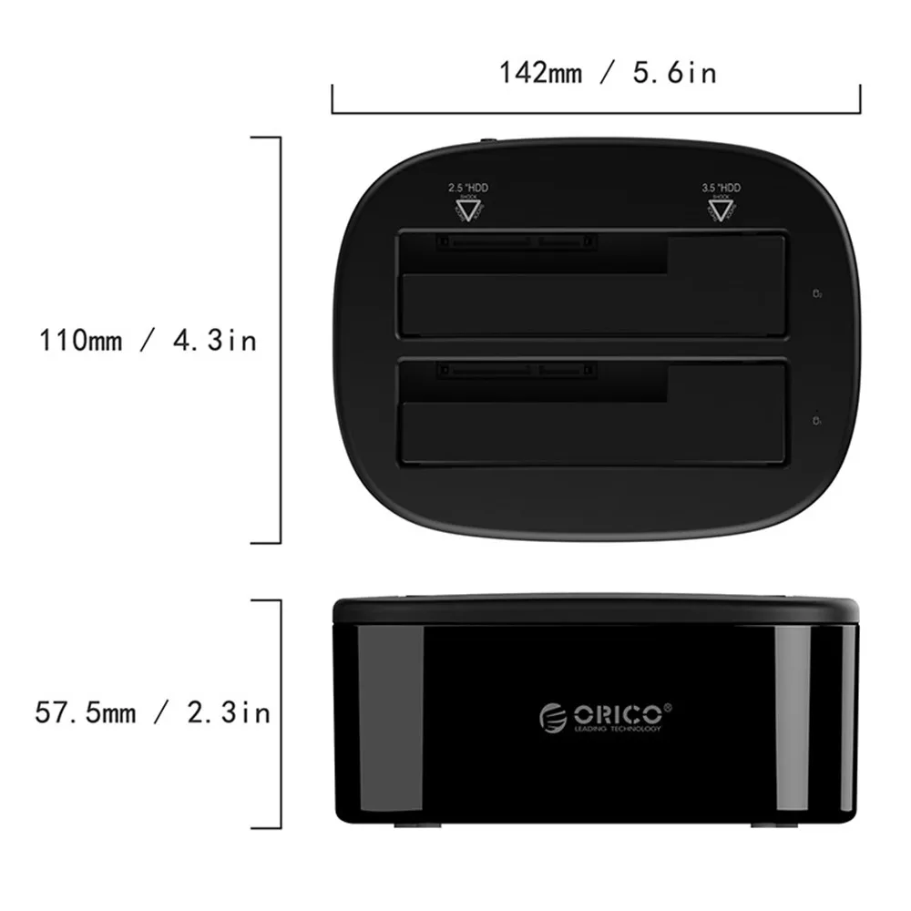 Feed me жесткий диск Док-станция Usb 3,0 для Sata Dual-Bay для 2,5/3,5 дюймов Hdd Ssd чехол с функцией офлайн клон США