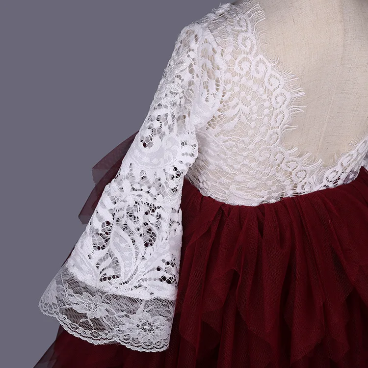 Everweekend/платье-пачка для девочек с цветочным кружевом и фатиновой юбкой нарядное