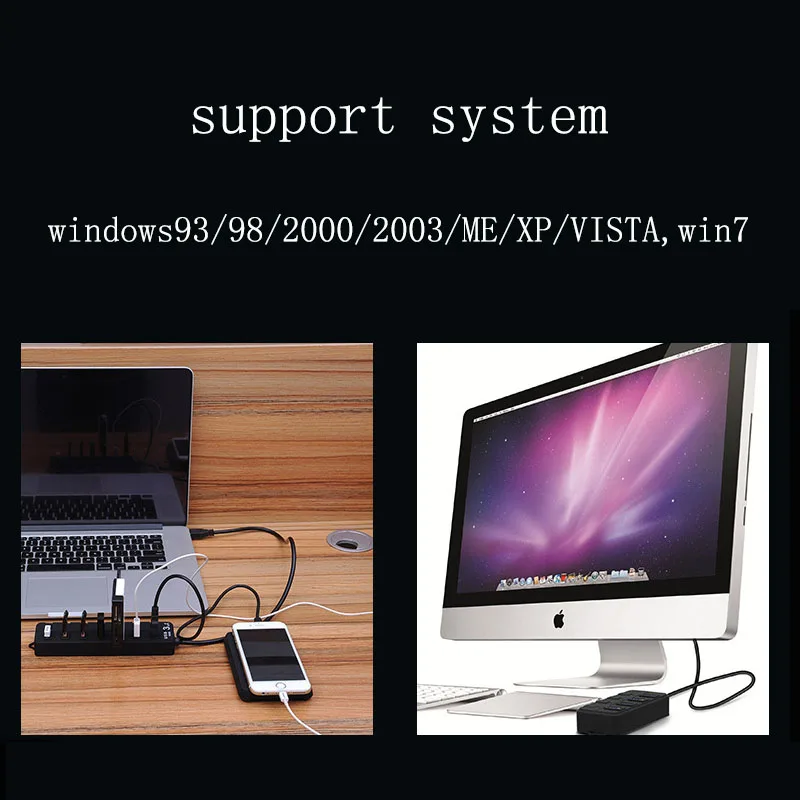 SUODAO High Speed 4 / 7 Port USB 3.0 Hub Splitter On/Off Switch with EU/US Power Adapter for MacBook Laptop PC | Компьютеры и офис