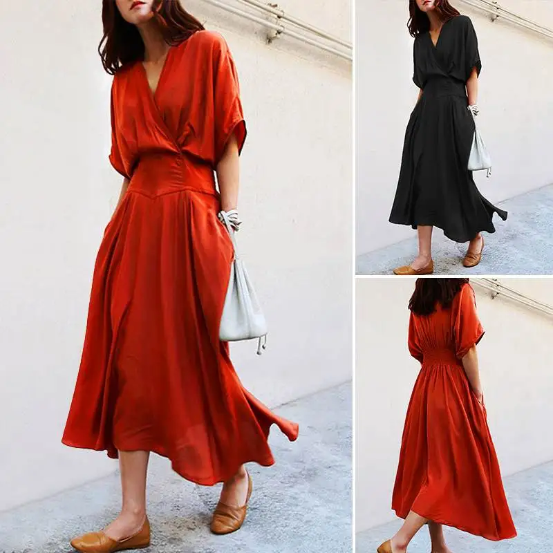 VONDA, богемное женское винтажное платье, летнее, vestidos,, сексуальное, рукав, для праздника, для вечеринки, элегантное, OL, сарафан размера плюс