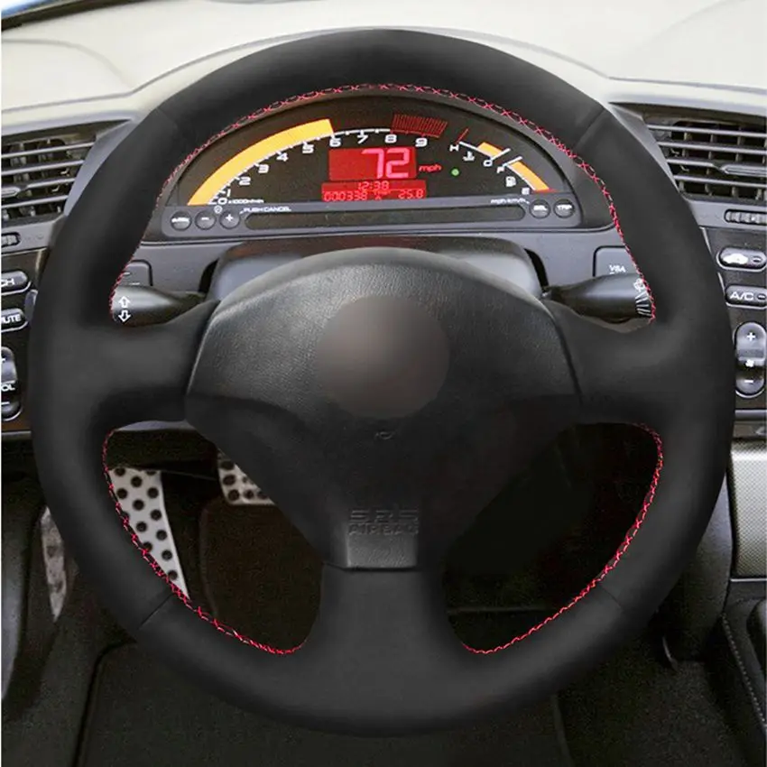 Черная замша ручная строчка для Honda S2000 2000-2008 Civic Si 2002-2004 Acura RSX Type-S 2005 | Автомобили и