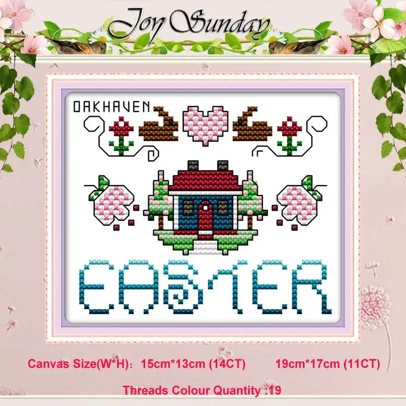 Easter Набор для вышивания крестиком с пасхальными яйцами и животными, 11CT, 14CT, китайский мультфильм, сделай сам, DMC, Набор для вышивания крестиком, рукоделие, домашний декор - Цвет: Easter