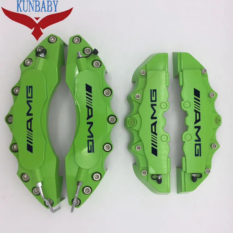 Green 4 шт. Высокое качество ABS пластик с бумагой черный AM G логотип дисковый тормозной суппорт Чехлы для B enz модель 7 стайлинга автомобилей - Название цвета: Green