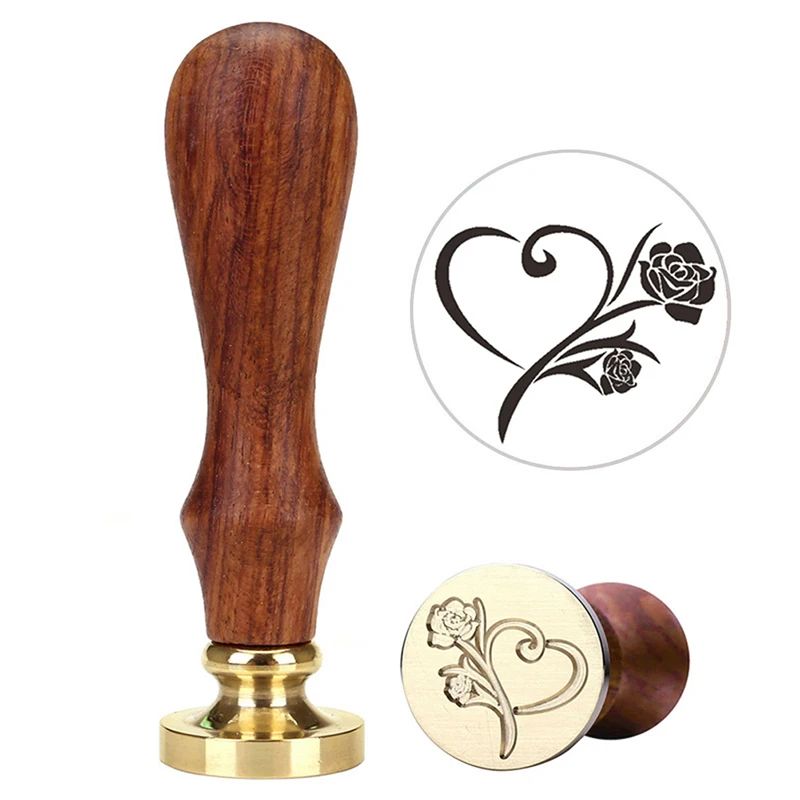 1 шт. восковый узор розы печать ретро деревянные античные уплотнения воск штампы