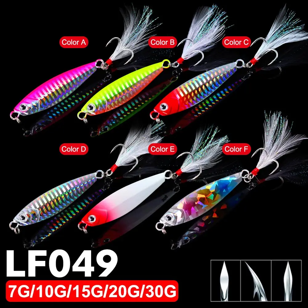 With 1 Hook 6 шт. свинцовый рыболовный джиг приманка 7G-10G-15G-20G-30G металл с/без Крючки рыболовные, приманки 6 цветов весы искусственные жесткие отсадочные приманки - Цвет: With 1 Hook