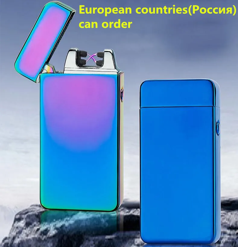 Зажигалки для курения USB зарядка двойная дуга зажигалки беспламенный фонарь